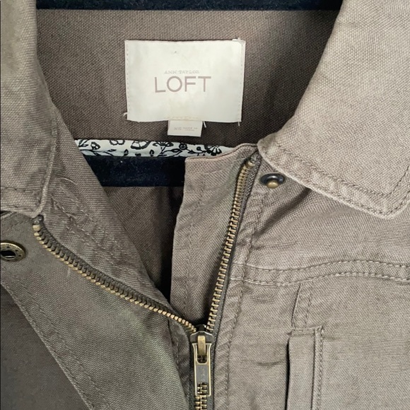 LOFT green military style jacket - Picture 2 of 6